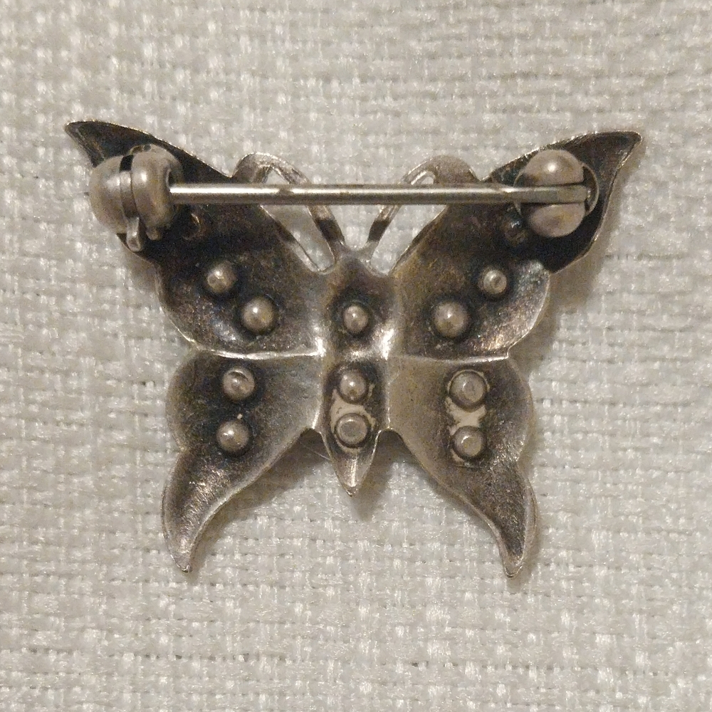 La Vie Parisienne Vintage Small Butterfly Brooch - Picture 3 of 4